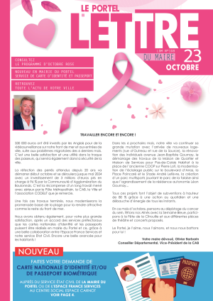 Lettre du Maire du Mois d'octobre